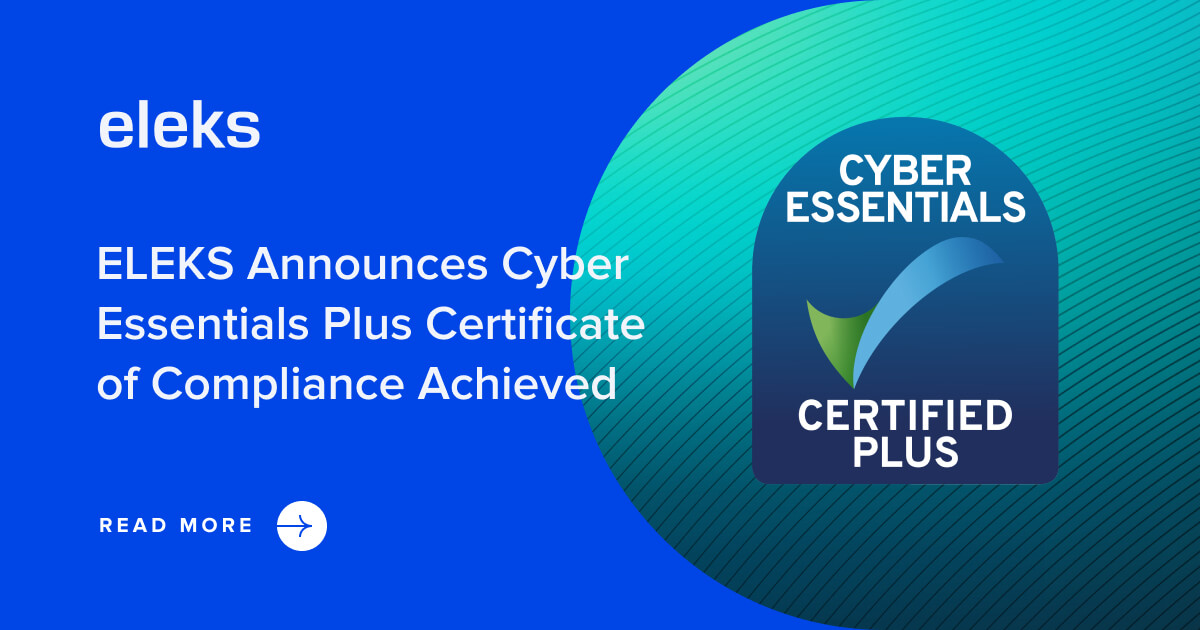 Eleks Announces Cyber Essentials Plus Certificate Of Compliance Achieved