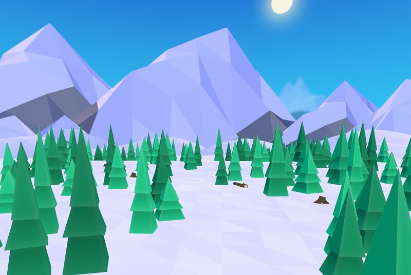 VR game relief with trees